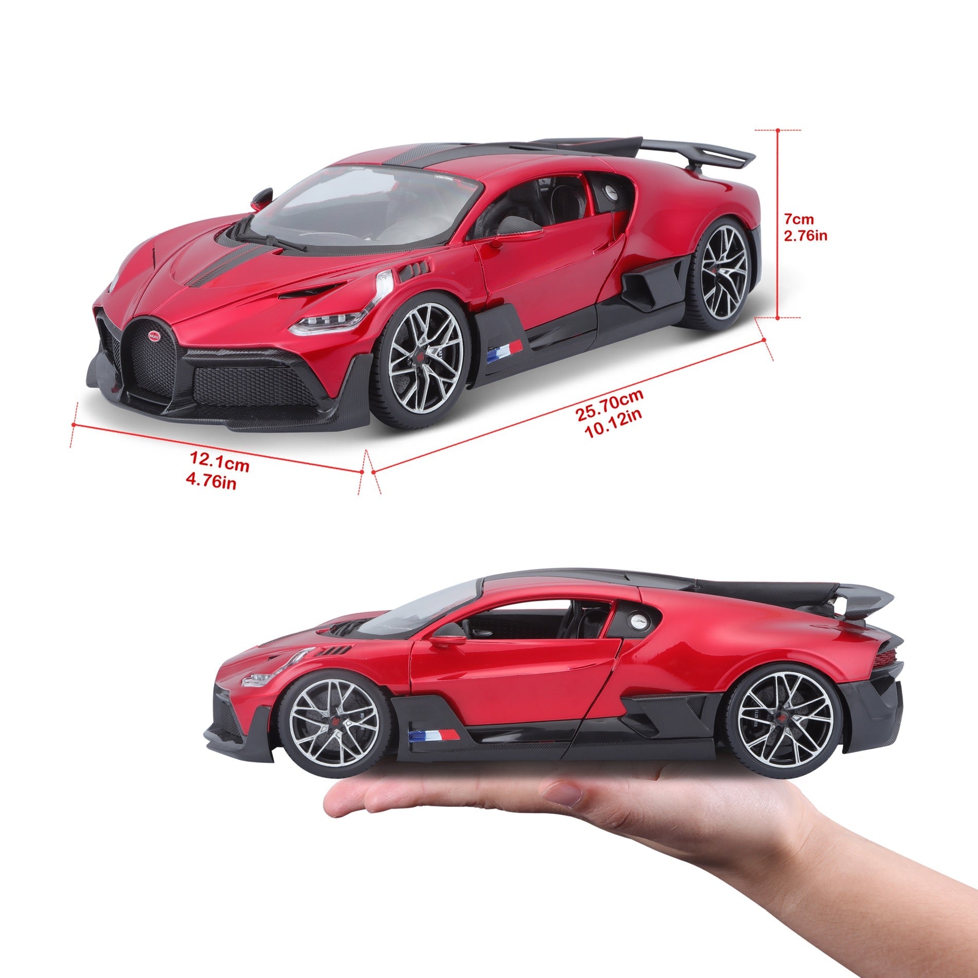 Bburago Bugatti Divo Red-musta 1:18