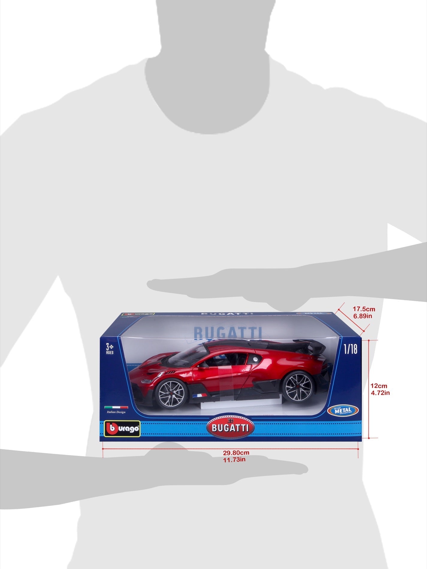 Bburago Bugatti Divo Red-musta 1:18