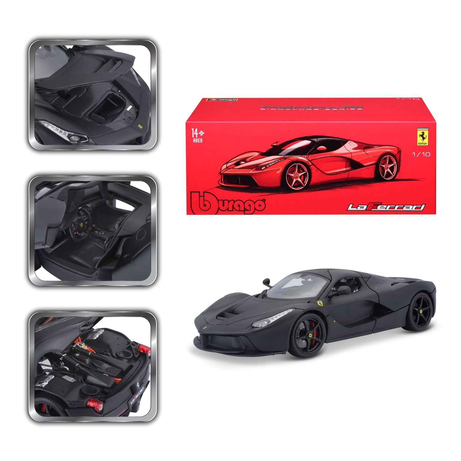 Bburago Ferrarin allekirjoitus Laferrari Black 1:18