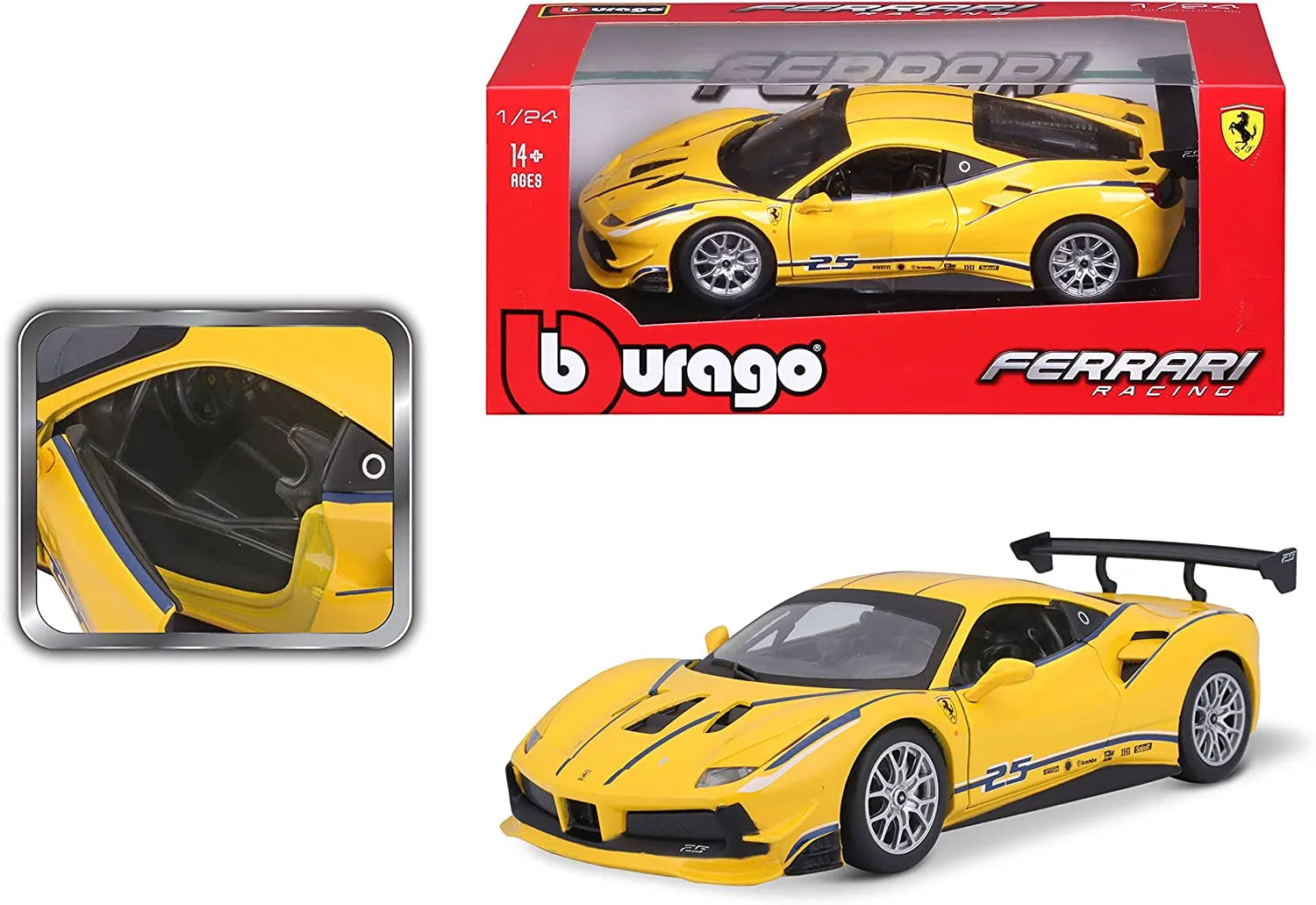 Bburago Ferrari Racing - Ferrari 488 Challenge Yellow 1:24