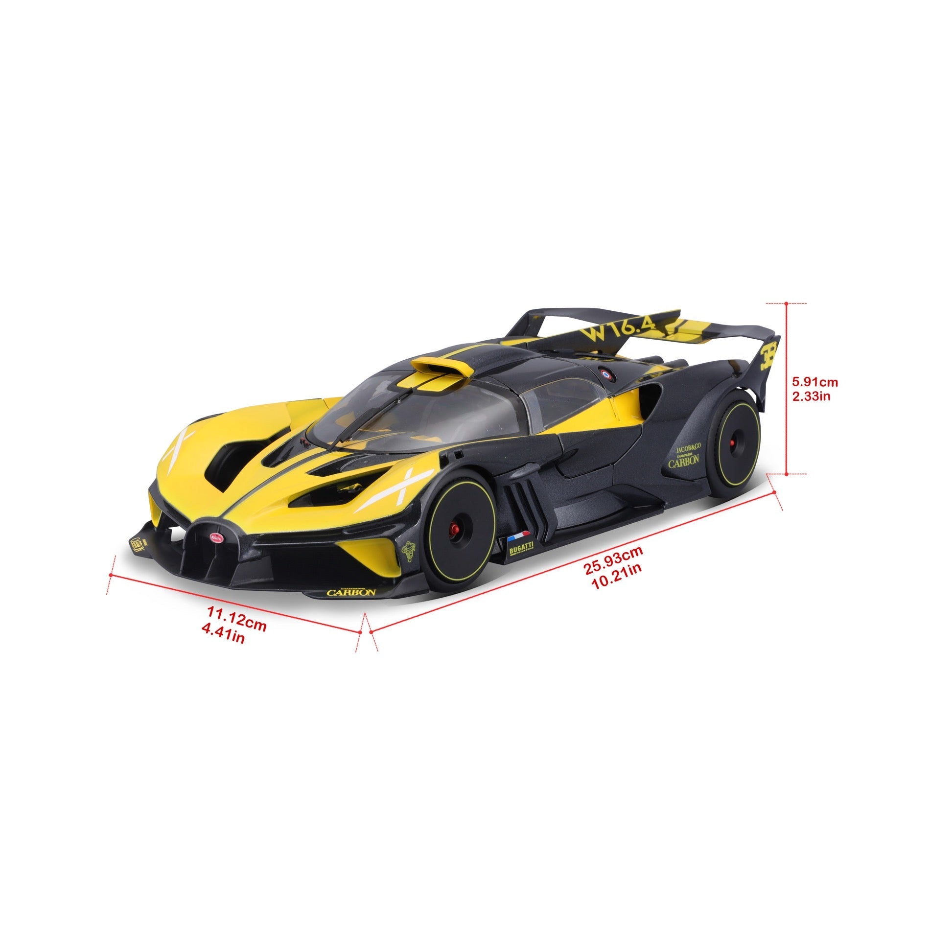 Bburago Bugatti Bolide Black-Yellow 1:18