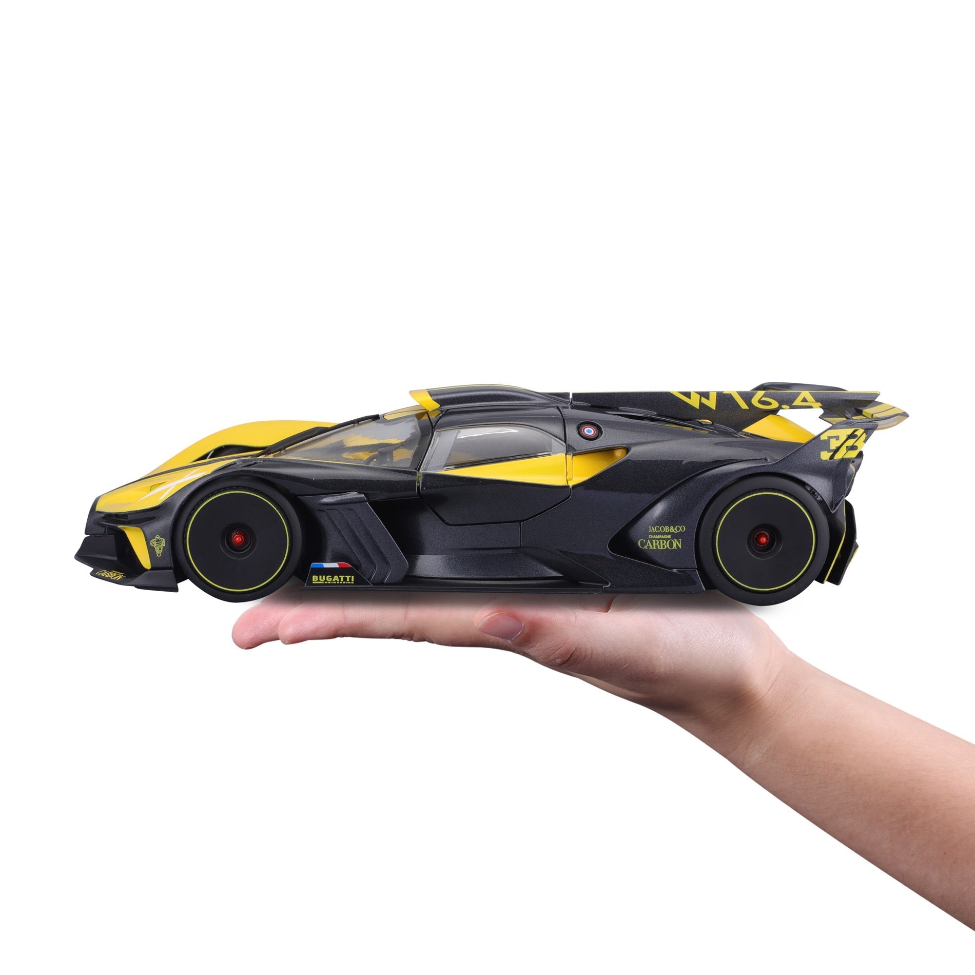 Bburago Bugatti Bolide Black -keltainen 1:18