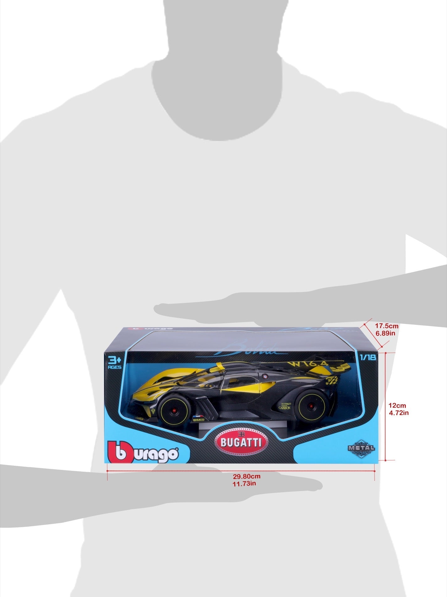 Bburago Bugatti Bolide Black-Yellow 1:18