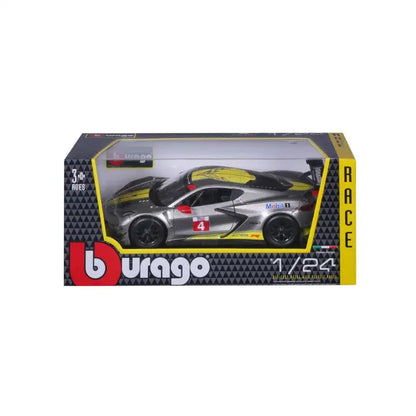 Bburago Chevrolet Corvette C8R Racing 1:24 Yellow/Grey