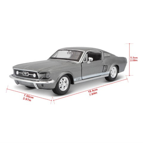 Bburago Maisto 1967 Ford Mustang GT Metallic Grey 1:24