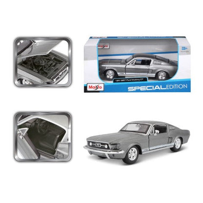 Bburago Maisto 1967 Ford Mustang GT Metallic Grey 1:24